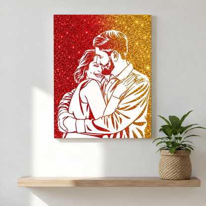 Portrait Paillettes Personnalisé